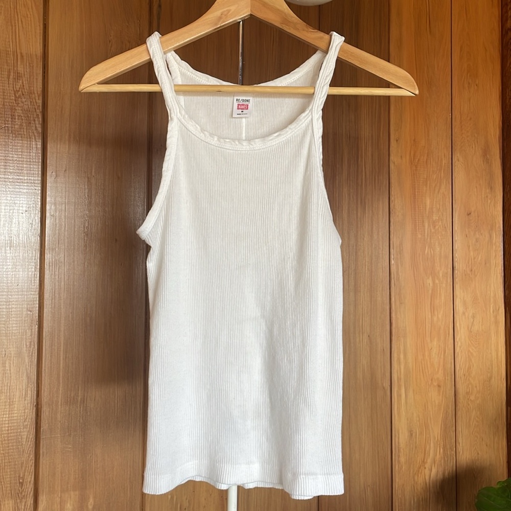 Hanes x RE/DONE Ribbed Tank Size Medium Optic White